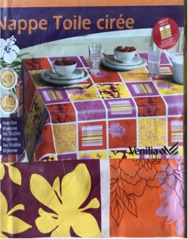 مفرش طاولة مستطيل من فينيليا، 1.55 × 2.6 متر